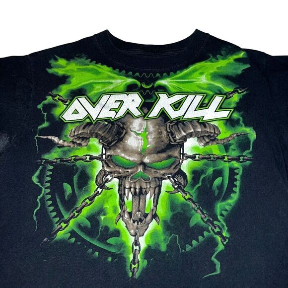 2007 Overkill Band T-Shirt Youth Black Green Short Sleeve Graphic Tee No Tag - Picture 3 of 8